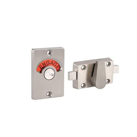Stainless Steel Door Lock Indicator Bolt Silver 53 x 9millimeter